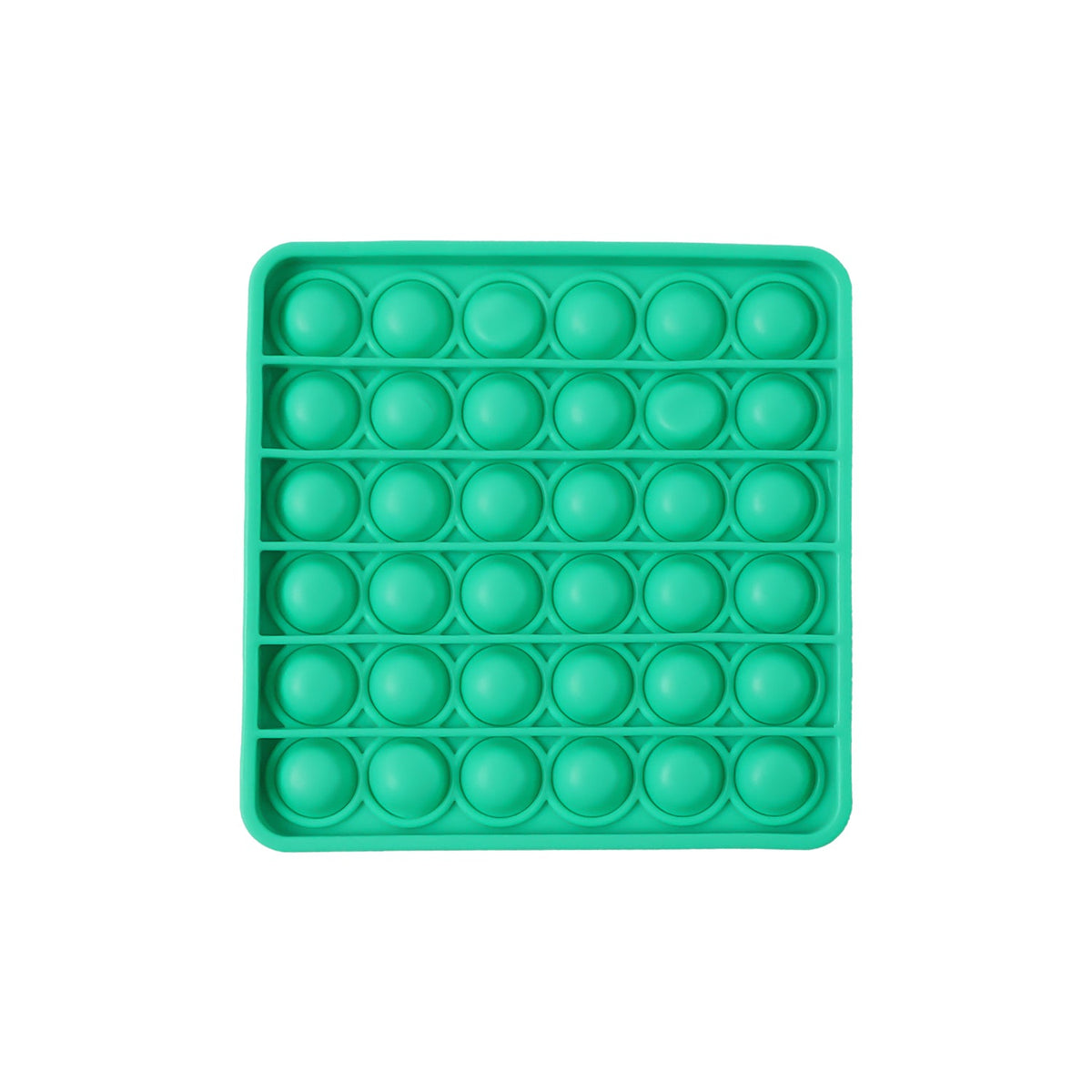 Square-shaped silicone Pop It toy in detail