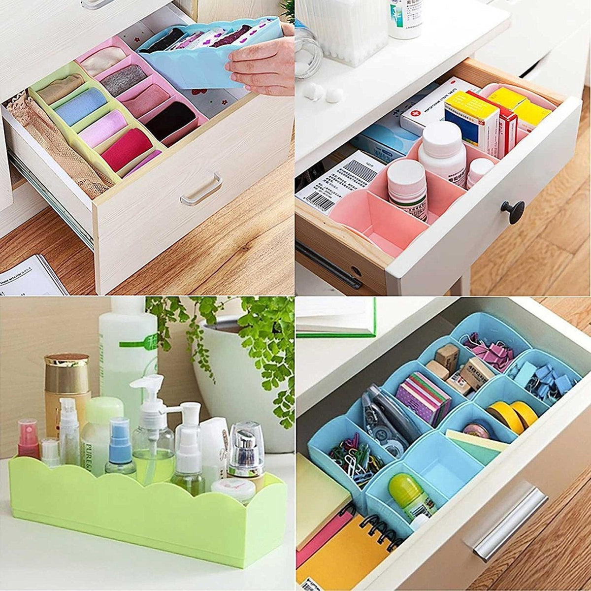 Empty clear plastic organizer tray highlighting its spacious and practical design.