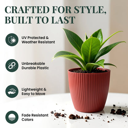 Plastic Flower Pots Ð Durable Round Planters for Home & Garden | Plant Edge
