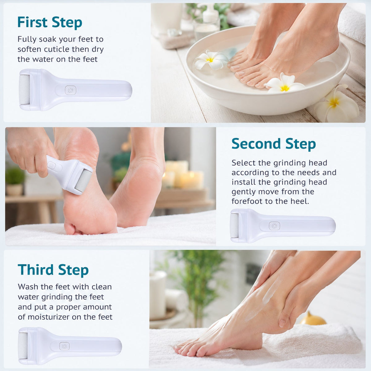 Electric Foot File Ð Rechargeable Callus Remover | AuriGlam