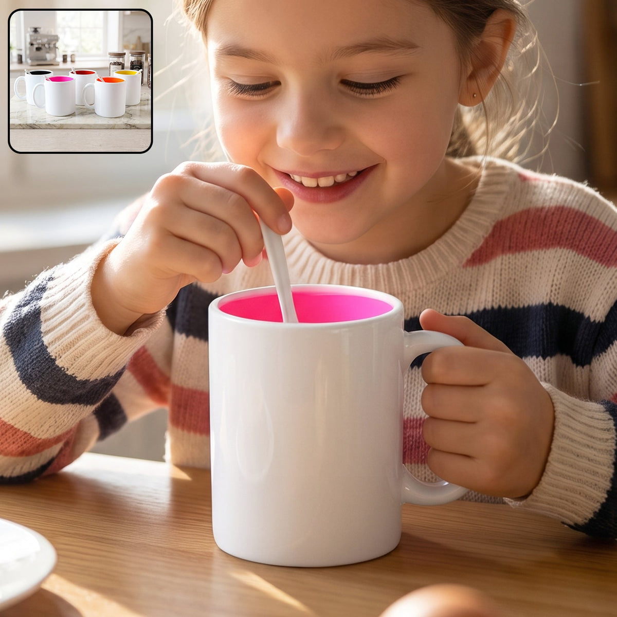 Coffee Mug with Spoon Ð Designer, Lead-Free Ceramic | Tidy Table