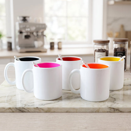 Coffee Mug with Spoon Ð Designer, Lead-Free Ceramic | Tidy Table