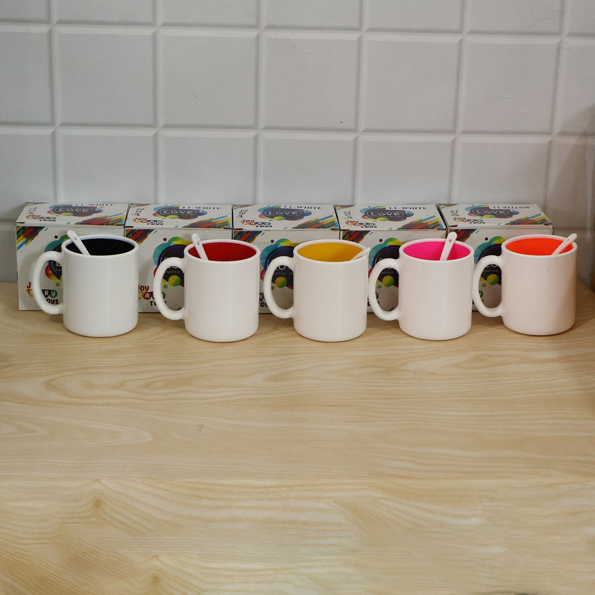 Coffee Mug with Spoon Ð Designer, Lead-Free Ceramic | Tidy Table