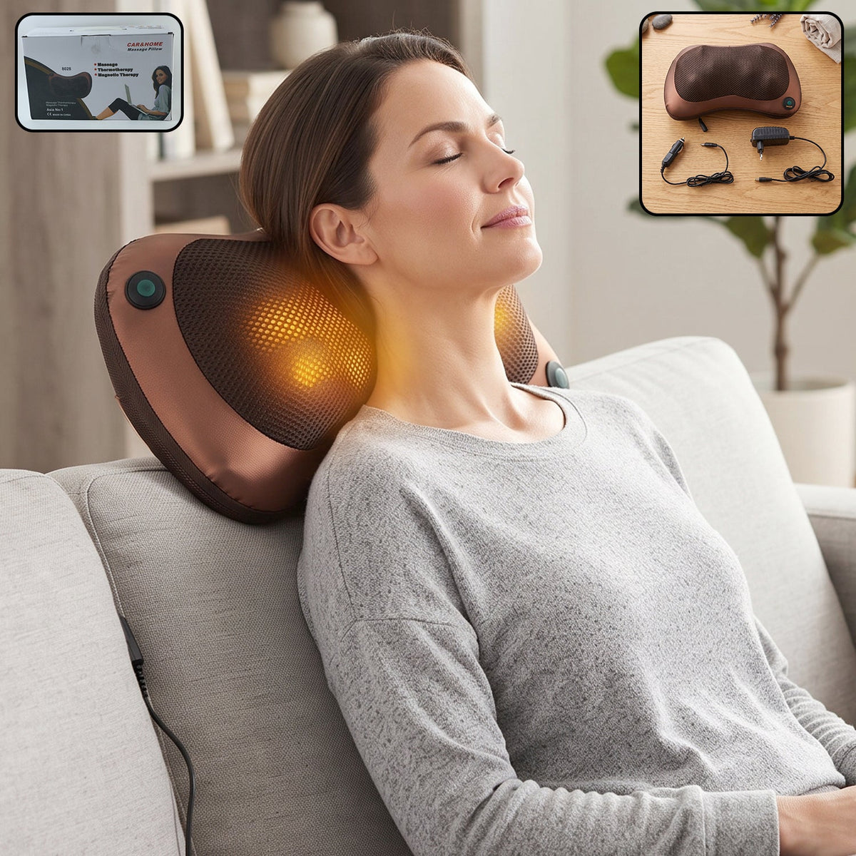 Professional Massage Pillow Ð Heat & Rollers | Velvet Wellness