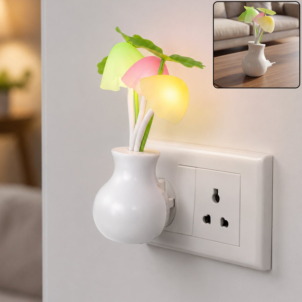 Mushroom Night Light Ð Auto Sensor Multicolor LED Lamp | Indo Glow