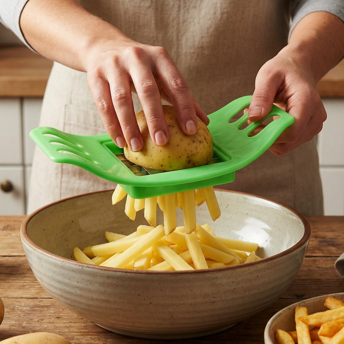 Potato Fries Cutter Ð Stainless Steel Blades for Easy Slicing | Indo Glow